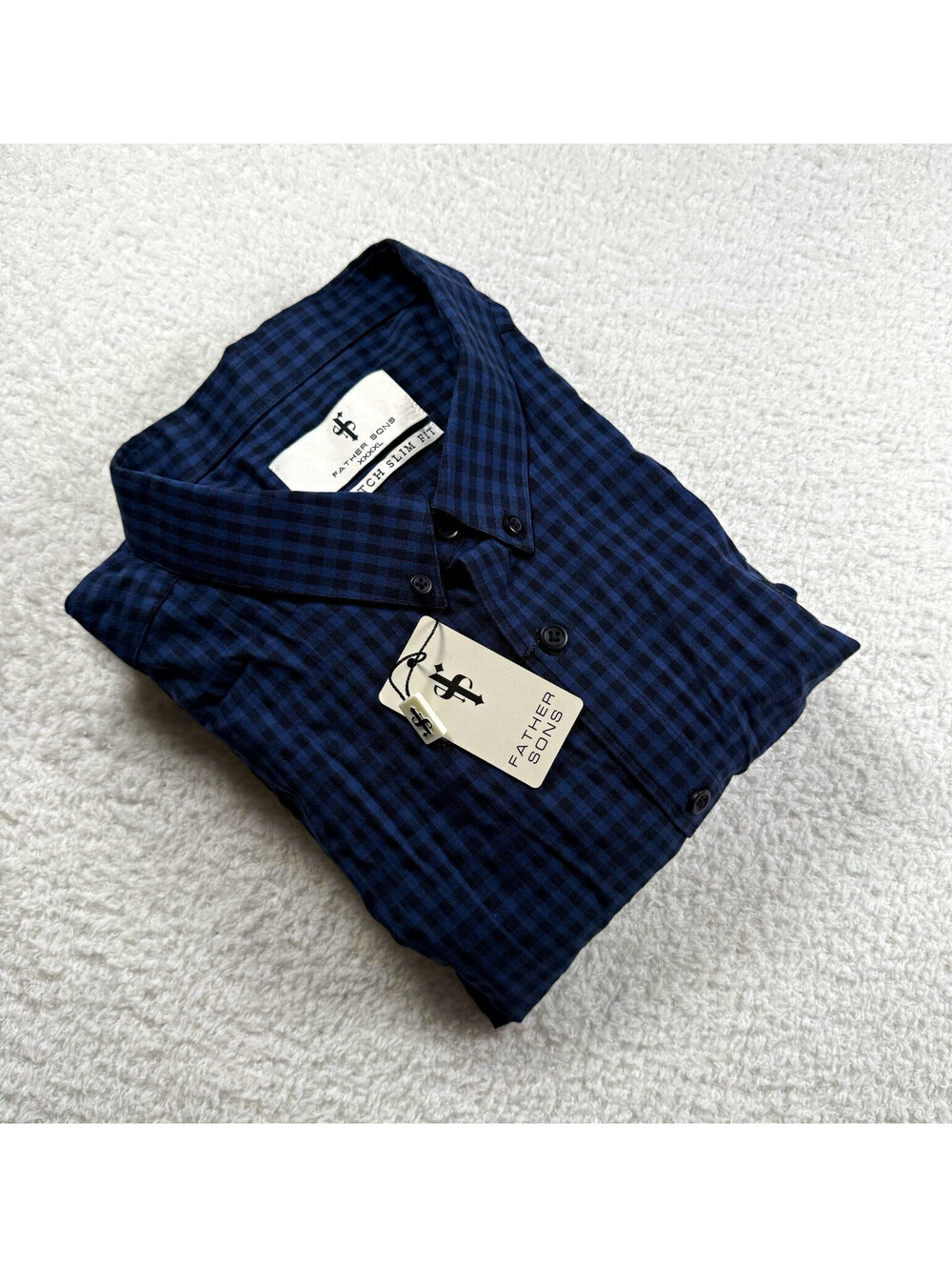 Father Sons Men’s 4XL Blue Black Check Ultra Stretch Slim Shirt NWT FS474
